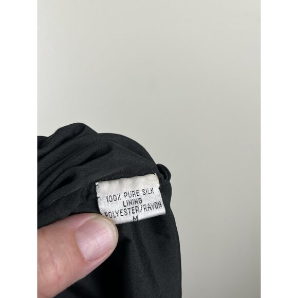 CACHE Vtg 90’s Silk‎ Fully Beaded Maxi Skirt Sz Sm Black Slit 100% Silk (Flaws) - Picture 4 of 10